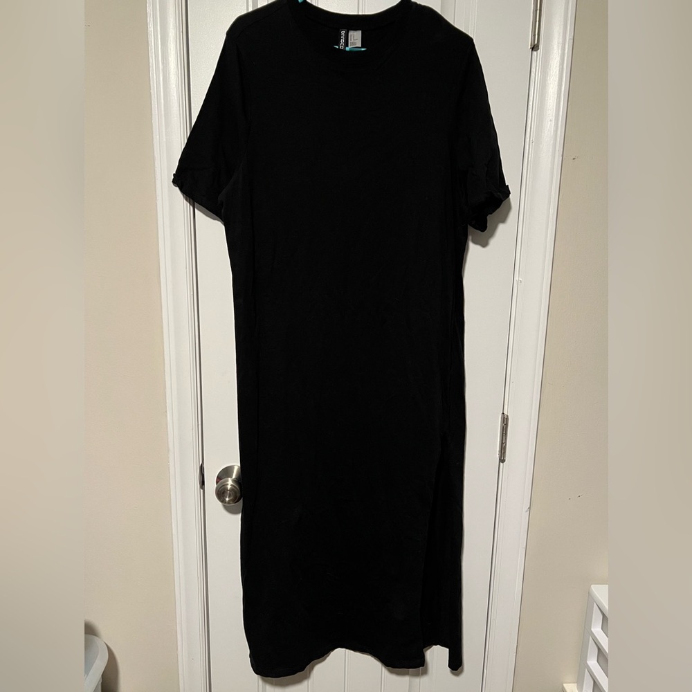 H&M Divided Black Casual Maxi Dress w/ slits.